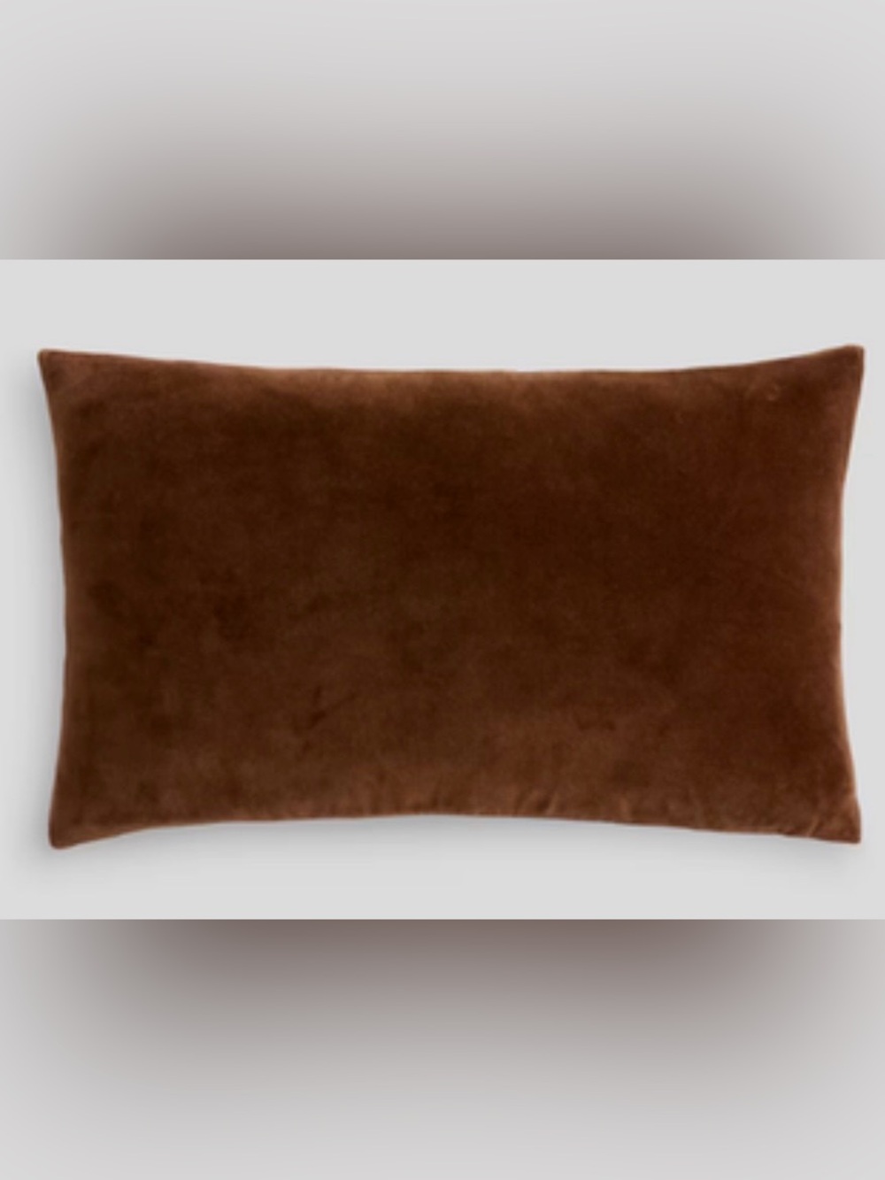 NWOT Quince Cotton Velvet Pillow Cover, 12 X 20 (Chestnut)